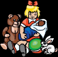 Image from Print Artist Platinum software, version 23, Bonus Graphics CD. missing: ../jpgs/5-print-artist-drawings/GIRL - PLAYING WITH TOYS.jpg